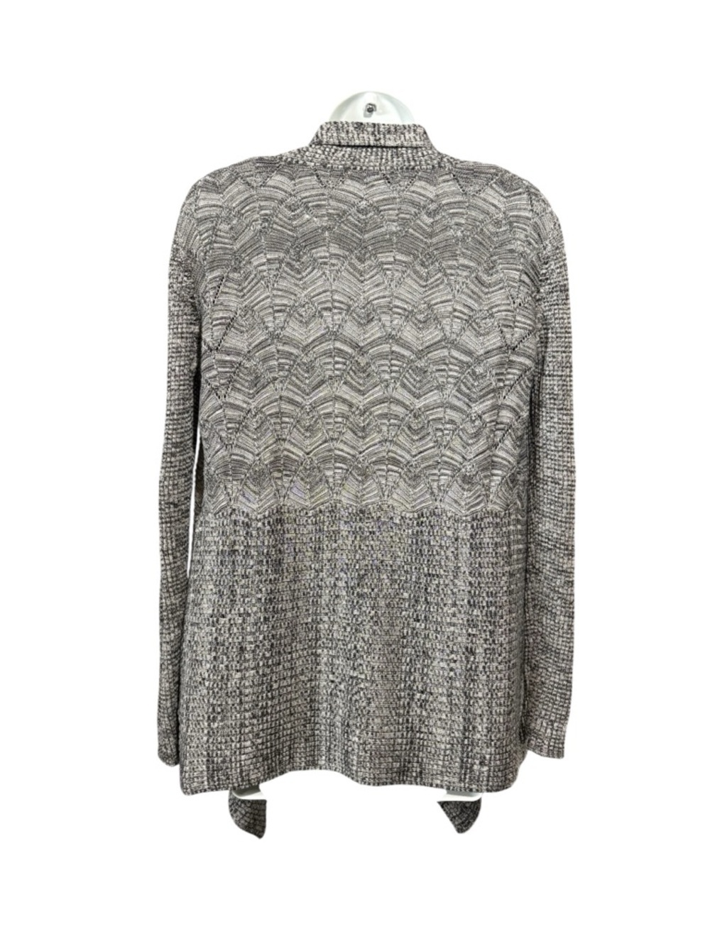 Belldini, Open Front Cotton Blend Cardigan Waterfall Drape Gray Women Medium - Picture 6 of 8